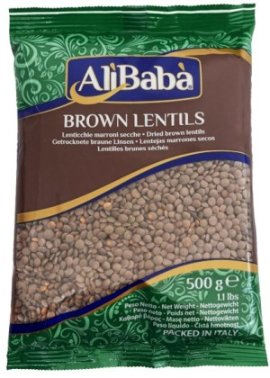 LENTILS BROWN WHOLE (ALI BABA) 500GR*21PCS